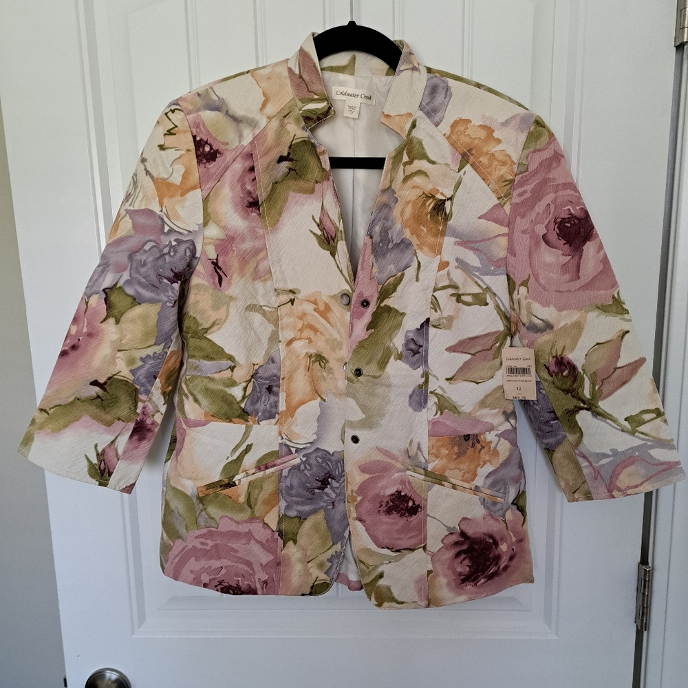Floral Women's Jacket by Coldwater Creek - Multicolor - Size 12